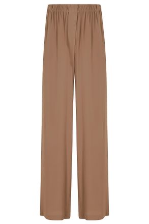 Federica Tosi Hazelnut Fluid Elastic-Waistband Acetate-Blend Formal Pants