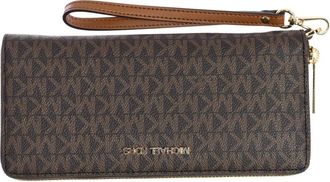 Michael Kors Compact leren polstasje met kaartsleuven - Dames - Portefeuilles - Bruin - ONE Size - Leer - Accessoires