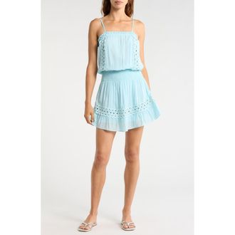 Elan Smocked Cover-Up Dress in Blue Bright at Nordstrom, Size X-Large