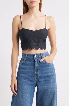 Mango Luisa Crop Top in Black at Nordstrom Rack, Size X-Small