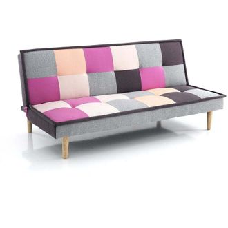Oresteluchetta Divano letto clic clac patchwork in tessuto multicolore Keith B