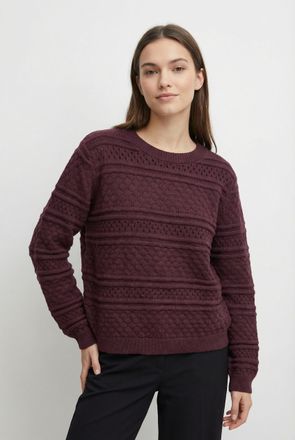 Vero Moda Strickpullover VERO MODA VMLEO LS O-NECK PULLOVER BF, Damen, Gr. XS, winetasting, Strick, Obermaterial: 60% Polyester, 40% Viskose, unifarben, regular