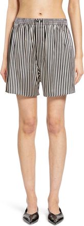 Petar Petrov Boxer Ivory Black Stripes Shorts