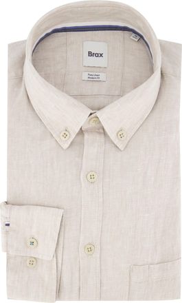 Brax Brax Pure Linen Modern Fit overhemd beige