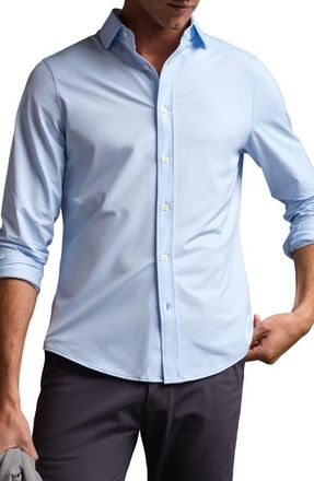Rhone Commuter Slim Fit Performance Button-Up Shirt in Business Blue at Nordstrom, Size Xx-Large