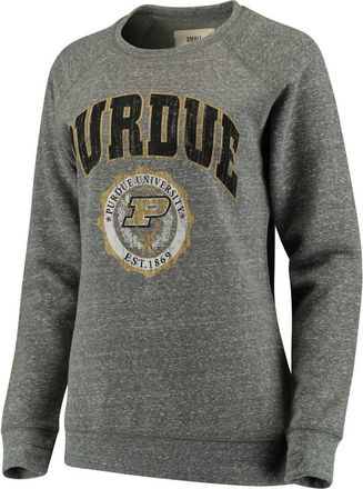 Pressbox Womens Pressbox Heathered Gray Purdue Boilermakers Edith Vintage Knobi Pullover Sweatshirt in Heather Gray at Nordstrom, Size Small