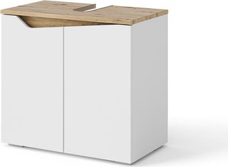 Vicco Mueble Bajo Lavabo Marelle, Blanco, 60 X 57.5 Cm Con 2 Puertas