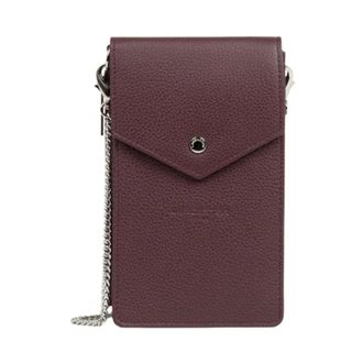 Lancaster Leather Smartphone Clutch with Snap Closure - female - Lancaster - Cross Body Bags - Red - ONE SIZE - Bags