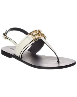 Bally Logo Positano Leather Flat Sandal