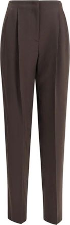 Giorgio Armani Pantaloni con pieghe frontali - Marrone
