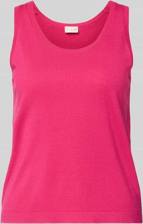 Milano Milano Italy Stricktop aus Viskose-Mix mit Rundhalsausschnitt in Pink, Gr&ouml;&szlig;e XXL