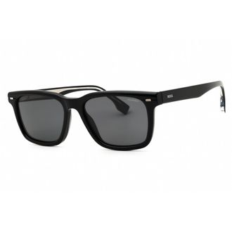 HUGO BOSS Mens Black Rectangular Sunglasses BOSS1352US