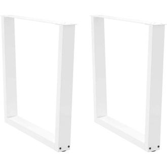 vidaXL Patas Para Mesa De Comedor En Forma De V (2 Unidades), Color Blanco, 80 X (72-73,3) Cm, Acero Vidaxl