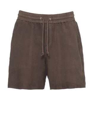 P.A.R.O.S.H. Brown Marfa Drawstring Suede Shorts