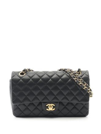 Chanel 2017-2018 Medium klassieke lamsleren Double Flap schoudertas - Zwart