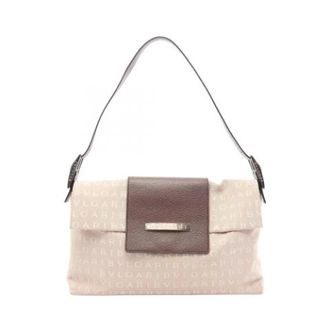Bulgari Pre-owned Vintage Schoudertas - Dames - Pre-owned - Beige - Maat: ONE Size Leer