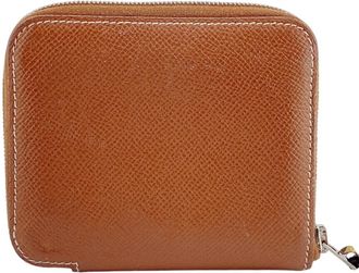 Herm&egrave;s Brown Leather Coin Purse/Coin Case (Pre-Owned)