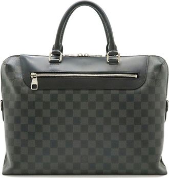 Louis Vuitton Black Coated/Waterproof Canvas Porte-Documents Briefcase (Authentic Pre-Loved)