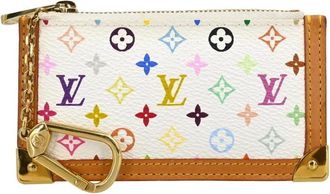 Louis Vuitton Portamonete Pochette Cles multicolore con monogramma 2004 - Bianco