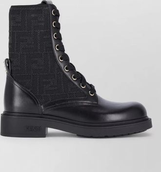 Fendi leather ankle biker boots