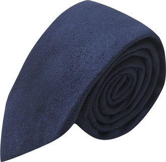 King & Priory Luxury Navy Blue Suede Tie