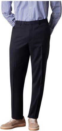 Brooks Brothers Broeken, Heren, Blauw, W34, Wol, Flat Front Performance Twill Virgin Wool Broeken