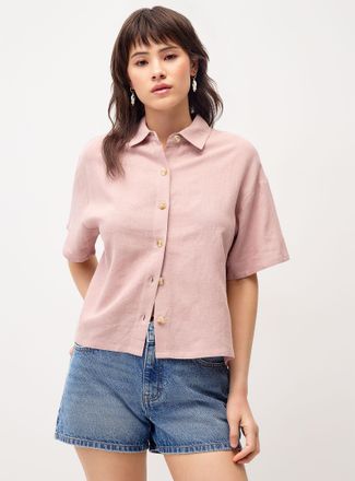 Twik Womens Loose linen blend shirt