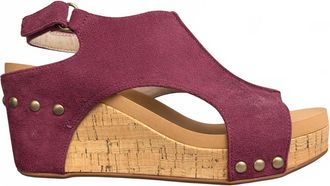 Corkys Footwear Womens Carley Sandal In Dark Red Suede
