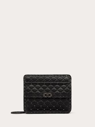 Valentino Garavani Zwarte Nappa Leren Medium Rockstud Spike Tas