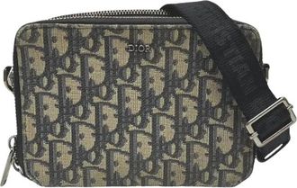 Dior Pre-owned Cross Body Bags, female, Multicolor, Size: ONE SIZE Pre-owned Oblique Jacquard Canvas Shoulder Bag