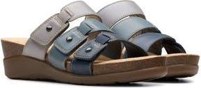 Clarks Calenne Lily Slide Sandal in Navy Multi at Nordstrom Rack, Size 8.5