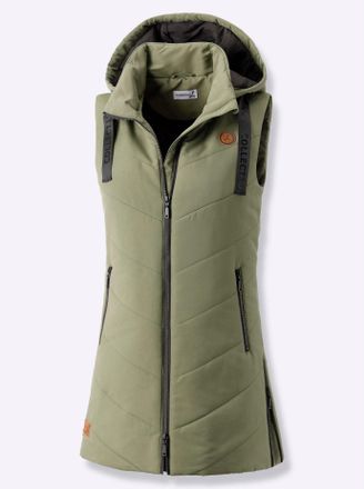 Casual Looks Kurzweste CASUAL LOOKS, Damen, Gr. 36, gr&uuml;n (khaki), 100% Polyester, Wattierung:100% Polyester, unifarben, Westen Kurzweste