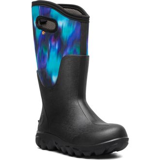 Bogs Classic Seamless Tall Rain Boot in Black/Blue Multi at Nordstrom, Size 12