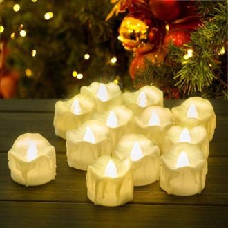OEM Candele A Led Con Timer, Confezione Da 12 Candele A Led A Batteria, 6 Ore Accese E 18 Ore Spente