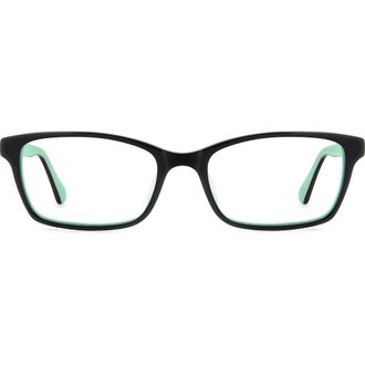 Kate Spade New York jackeline 50mm rectangular reading glasses in Black Green at Nordstrom