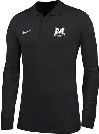 Nike Mens College (Morehouse College) Dri-FIT Long-Sleeve Polo in Black | ZM04PYMORE26-BLK