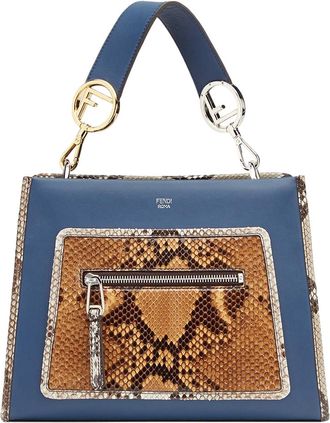 Fendi Blue Leather & Snakeskin Small Runaway Bag