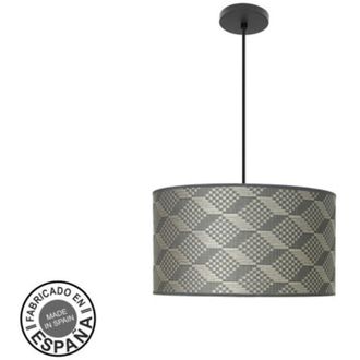 Fabrilamp Colgante Moda 2xe27 Negro/tetris Gris Regx40x40cm C/difusor