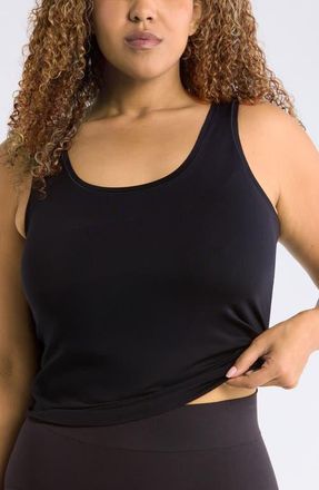 Nordstrom Seamless Layering Tank in Black at Nordstrom, Size 1X