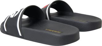 Dolce & Gabbana Womens Black Leather I Love D&g Sandals Slides Shoes Top