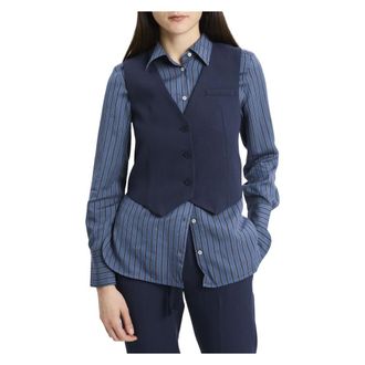 Semicouture Margarita Vest - Dames - Bodywarmers - Blauw - M - Wol - Jassen
