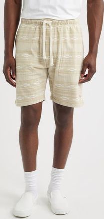 Dark Seas Cyrus Stripe French Terry Drawstring Shorts in Moss/white at Nordstrom, Size Xx-Large