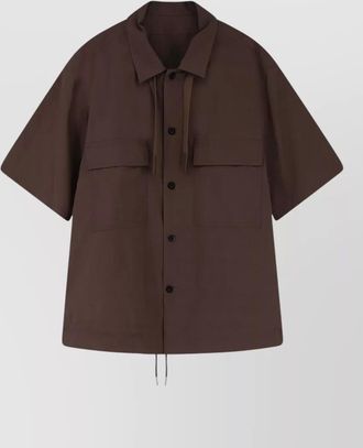 sacai cotton shirt jacket short sleeve design