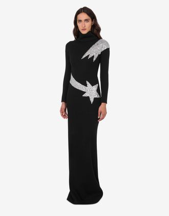 Moschino Decorated cotton blend dress - Black