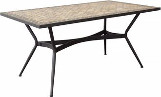 Milani Home Milani Home - brais - tavolo con piano rettangolare e mosaico beige e antracite