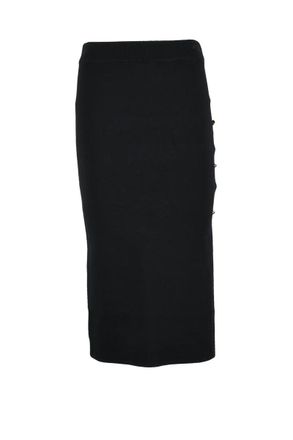 Versace Jeans Couture Black Knit Midi Skirt