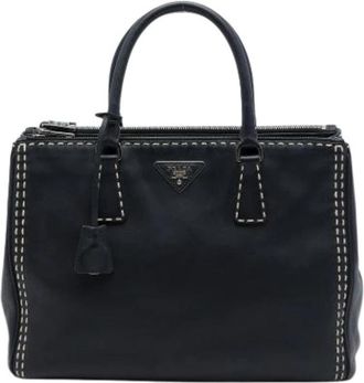 Prada Pre-owned Galleria Double Zip - Dames - Vintage Shopper - Zwart - ONE Size - Leer - Vintage