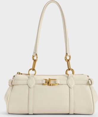 Charles & Keith Gwynne Metallic-Accent Elongated Shoulder Bag