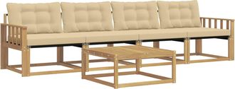 vidaXL Conjunto De Sof&aacute;s De Exterior 5 Uds. Y Beige Vidaxl
