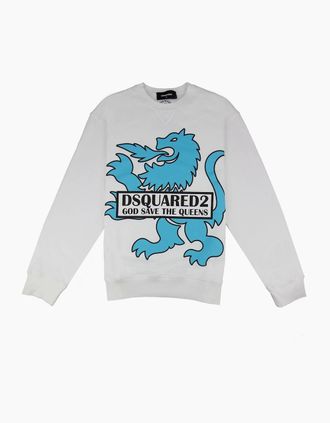 Dsquared2 Mens Dsquared2 God Save The Queens Sweatshirt White - Size: 44